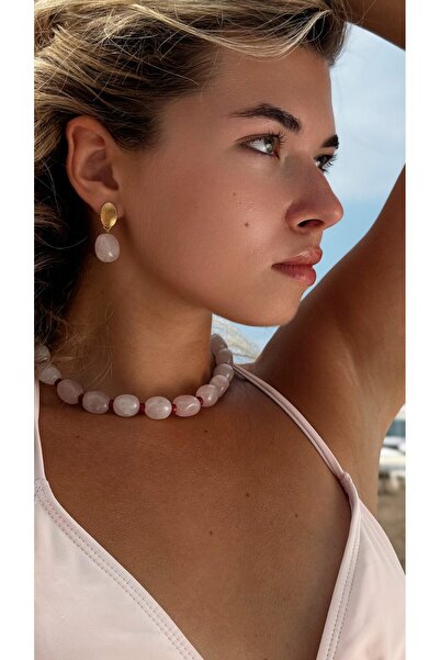 B Design jewelry Pink Pink Quartz Earrings