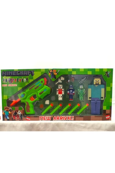 Pufline Minecraft Tabancalı Toy Set Nerf Toy with Guns Oyuncak