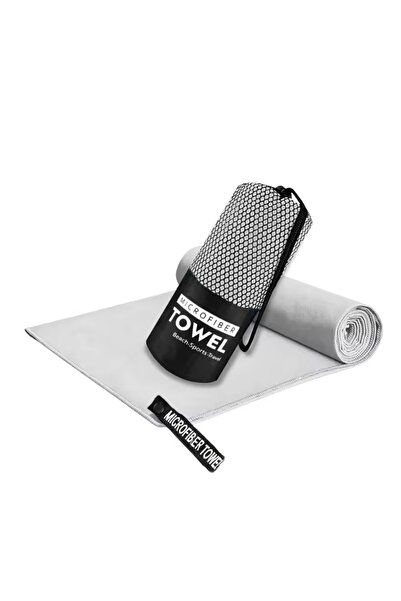 Choice منشفة سفر من الألياف الدقيقة، لون رمادي فاتح، قطعة واحدة، مقاس 38×38 س...