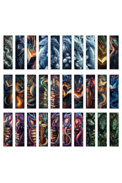 Choice مجموعة فواصل كتب من 32 قطعة بألوان متنوعة، من سلسلة التنانين الأسطورية...