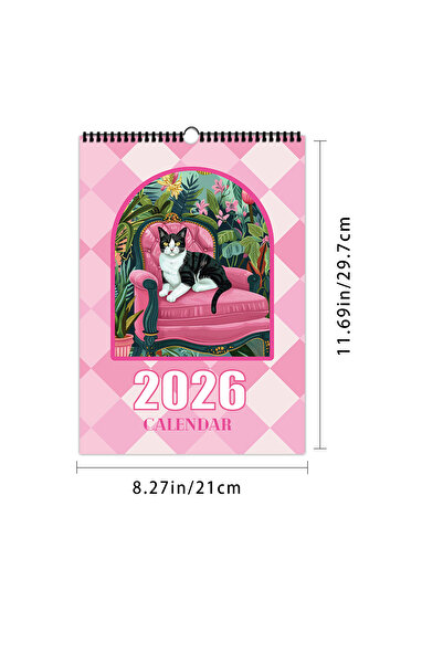 Choice 1pc 1pc, 2026 Whimsical Theme Calendar - Warm and Healing, 12 Unique D...