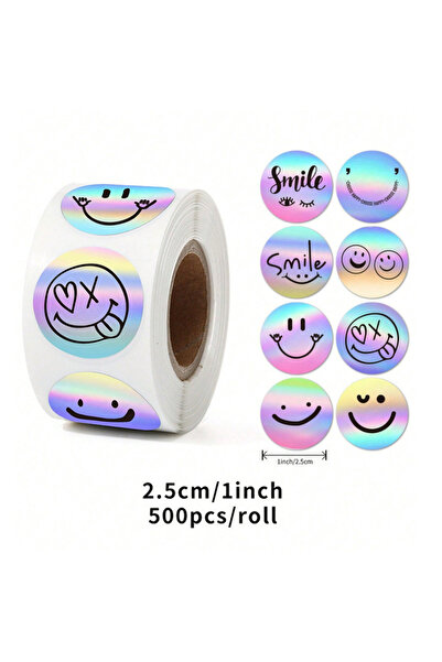 Choice 500-1 500 قطعة / لفة 2.5 سم ملصقات ليزرية، سلسلة هدايا زينة، ملصقات قر...