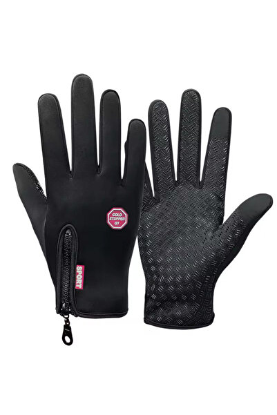 Choice قفازات سوداء دافئة مقاس XXL تعمل باللمس للنساء والرجال، مقاومة للماء و...