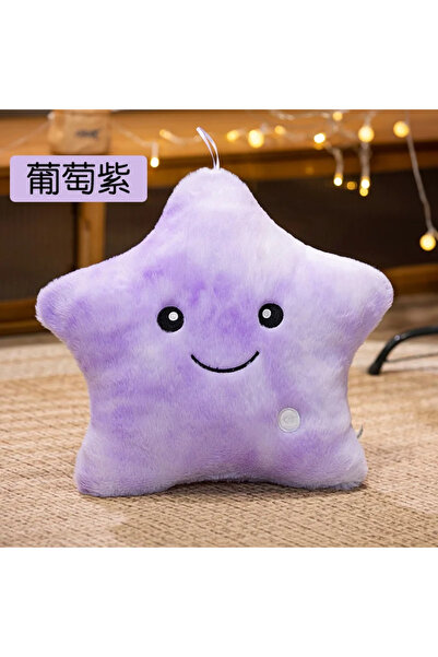 Choice دمية نجمة إلكترونية كبيرة بنفسجية اللون، مقاس 40 × 35 سم، محشوة، ناعمة...