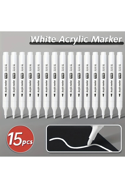 Choice 15pcs 5pcs White Acrylic Marker,Permanent Pen Art Supplies for Black P...
