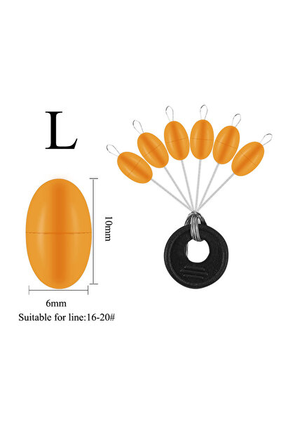 Choice مجموعة صفراء كبيرة (L) 10 قطع، 60 قطعة، 10 قطع، S، M، L، سدادة عوامة ك...