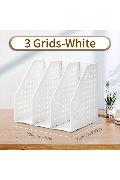 Deli 3 Grids 1Pc 3/4 Grids Retractable File Holder Desktop Bookends Desk Orga...