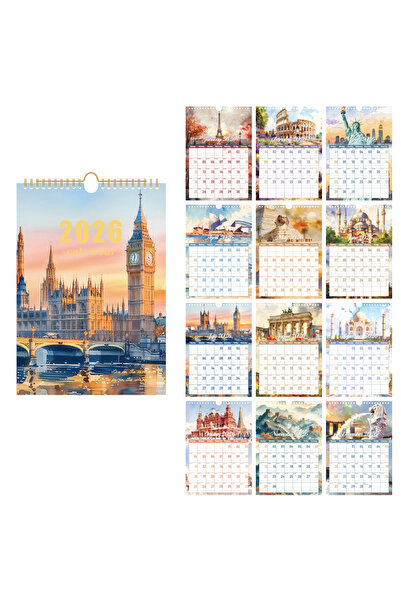 Choice Attractions Calendar 2026 Wall Calendar A4 Monthly Planning Calendar V...