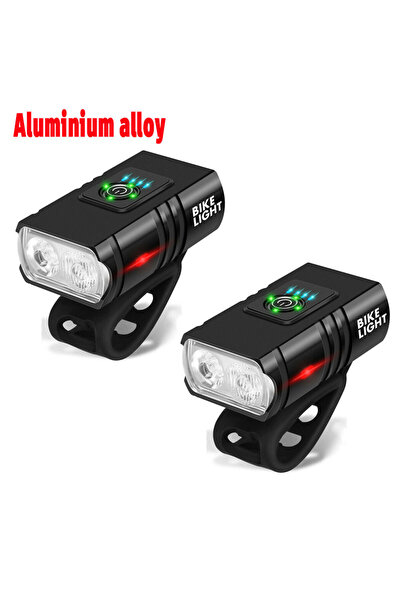 Heinast Aluminium alloy 2PCS Smart Bicycle Light Rainproof USB LED 3000mAh MT...