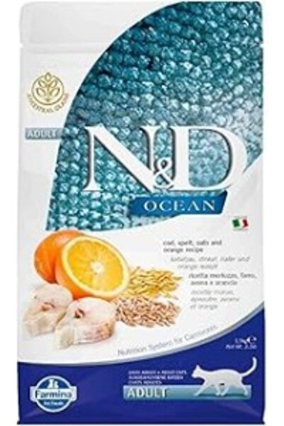 N&D Ocean Kedi Maması Morina Balıklı Ve Portakallı Düşük Tahıllı 1,5 Kg