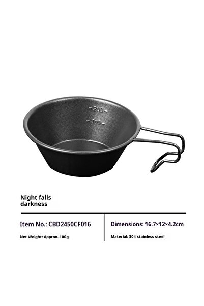 Choice silvery BLACKDOG Black Dog Stainless Steel Snow Bowl Outdoor Portable ...