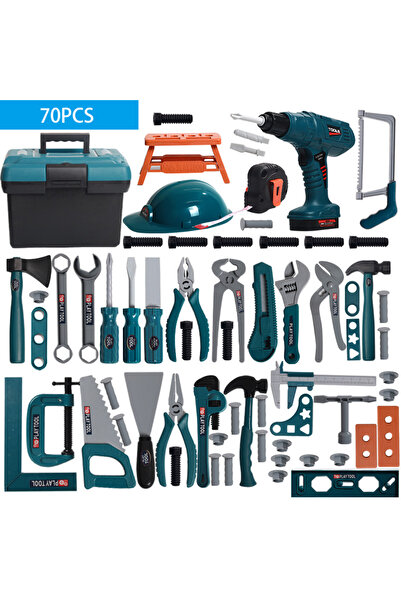 Choice مجموعة أدوات إصلاح وتركيب للأطفال مكونة من 70 قطعة، تتضمن مفك براغي لل...