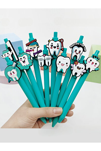 Choice أقلام حبر جاف عشوائية، 10 قطع، أقلام للعناية بالأسنان، أقلام مزينة برق...