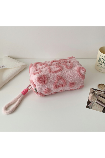 Choice حقيبة تنظيم أدوات مكتبية كبيرة الحجم بتصميم أنيق باللون الوردي، مزينة ...