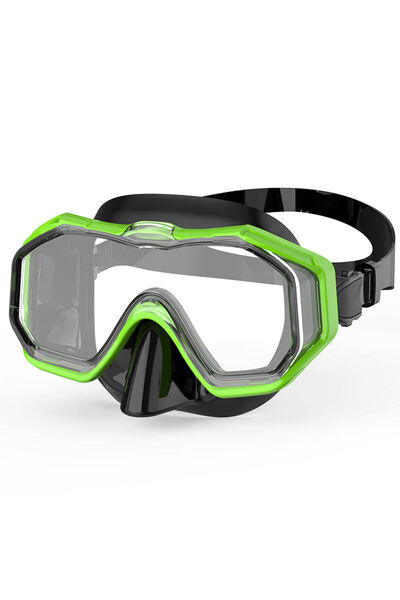 Choice قناع غوص سكوبا أخضر فاتح، قناع غطس بانورامي بثلاث نوافذ مع غطاء للأنف،...