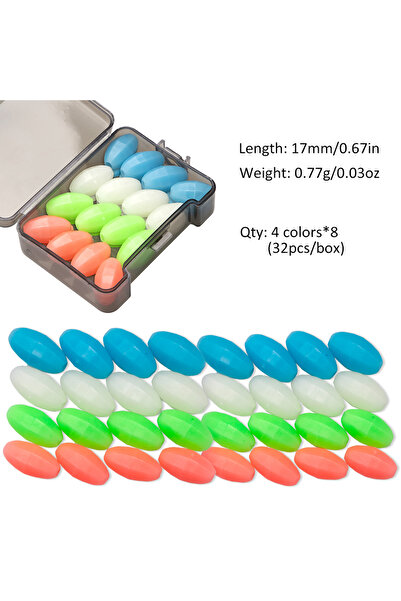 Choice علبة مختلطة من 32 قطعة من الخرز المضيء المصنوع من البلاستيك الصلب، منا...