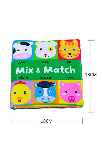 Choice كتاب قماشي لمطابقة وجوه حيوانات المزرعة الكرتونية، كتاب قماشي ممزق للأ...