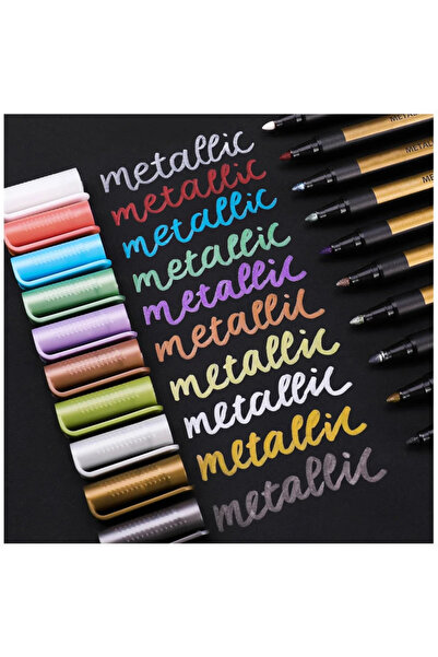 Choice أقلام تلوين معدنية بعشرة ألوان، أقلام تلوين معدنية متوسطة الرأس بعشرة ...