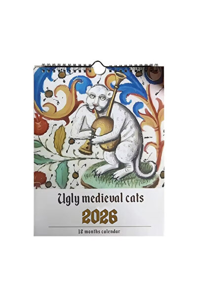 Choice 2026 Medieval Cat Calendar 2026 - Strange Medieval Cat Wall Calendar, ...