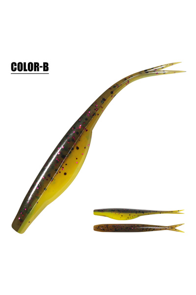 Choice طعم صيد بلاستيكي صغير الحجم من نوع سبينبولر، ذو ذيل منقسم عائم، لون بي...