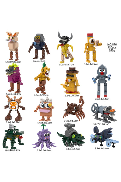 Choice3 876-730 قطعة 2025 مكعبات بناء حيوانات تونغ تونغ ساهور برينروت ترالالي...