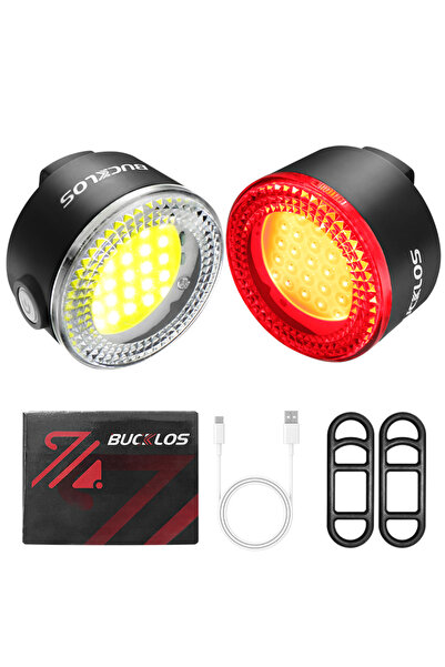Choice3 BUCKLOS 1PAIR WHITE-RED LAMP BUCKLOS Cycling Lights COB Bicycle Headl...