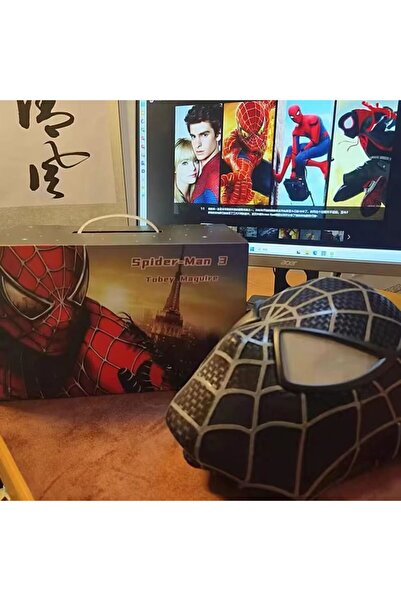 Choice1 قناع سبايدرمان الأسود من هوت توبي ماغواير مع عيون مغناطيسية، لعبة قما...