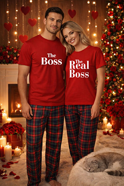 MVRDAR Set pijamale pentru cuplu â€“ tricou si pantaloni pijamale, bumbac, Va...