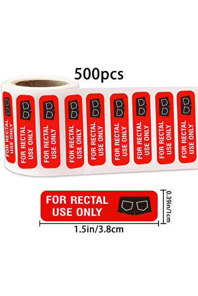 Choice 01312 500Pcs 0.39*1.5in Red "For Rectal Use Only" Waterproof Prank Mar...