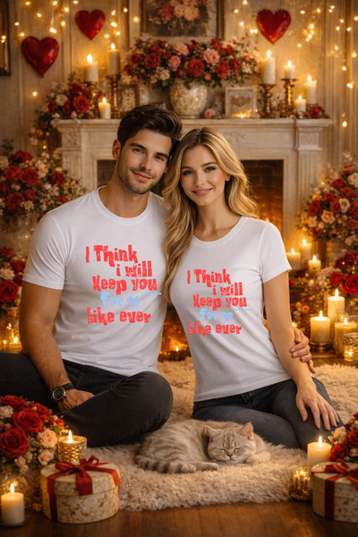 MVRDAR Tricou unisex pentru cupluri, Valentine's Day, Craciun, aniversari si ...