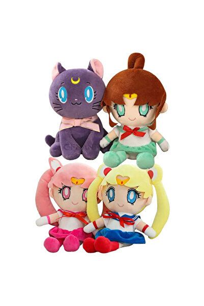 Choice من A إلى D، 4 قطع من دمى شخصيات أنمي سيلور مون القطيفة: تسوكينو، أوساغ...