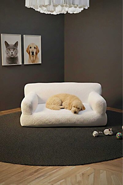 MoMMe Kedi & Köpek İçin Peluş Koltuk Yatak Yumuşak ve Konforlu (80x60 cm)