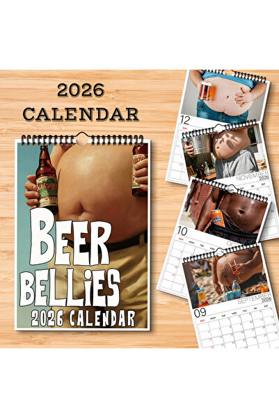 Choice 1PC 1PC 2026 Beer Bellies Themed Wall Calendar, Unique & Fun Hanging C...