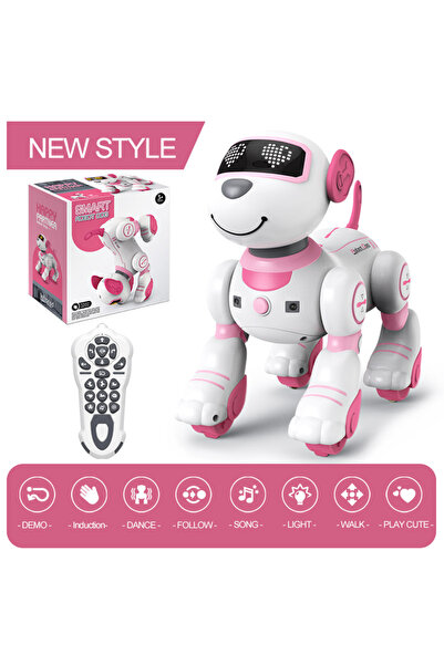 Choice كلب روبوت ذكي وردي اللون، يعمل بالتحكم عن بعد، يغني ويرقص، لعبة مضحكة ...