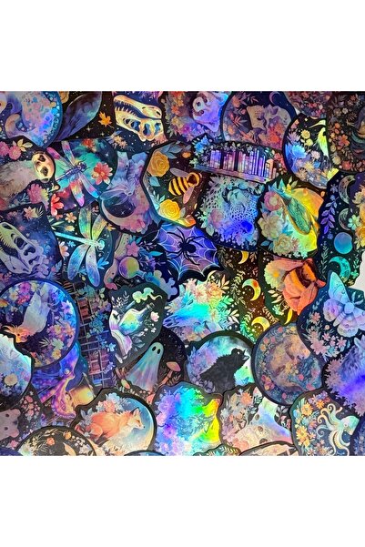 Choice ٥٠ قطعة من ملصقات جرافيتي كرتونية إبداعية بتقنية الليزر - مقاومة للماء...