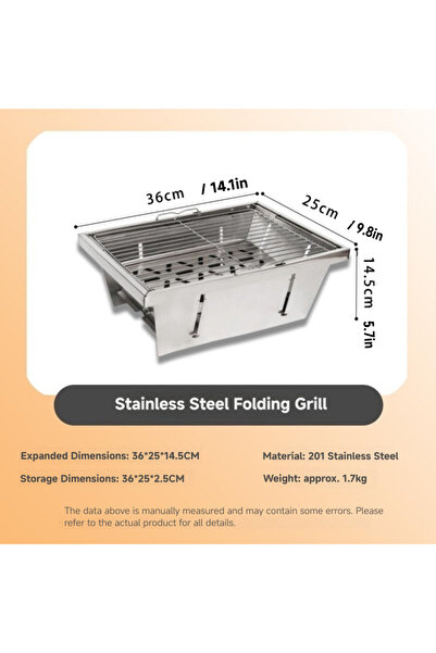 Choice شواية شواء قابلة للطي من ويست تييون آي جي تي، تعمل بالفحم والحطب، مثال...
