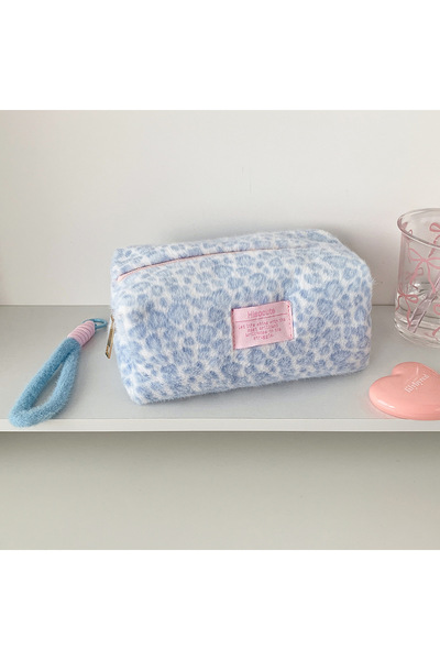 Choice LAN Korean Leopard Print Fashion Winter Plush Pencil Case Student Larg...