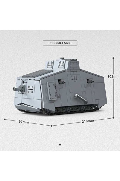 Choice With Box QG-300017 WWI German A7V Heavy Tank Building Kit 920 PCS, Mil...