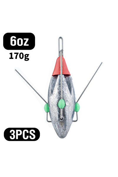 Choice 3 قطع من ثقل صيد سبوتنيك، وزن 6 أونصات، وزن صيد الشاطئ من 3 إلى 8 أونص...