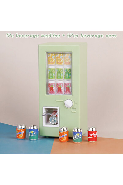 Choice مجموعة مشروبات خضراء مع علب مشروبات، نموذج مصغر لماكينة مشروبات سوبر م...