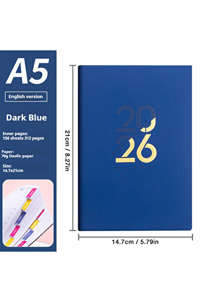 Choice مخطط ديب بلو-EN-70G لعام 2026 (يناير - ديسمبر) - دفتر ملاحظات باللغتين...