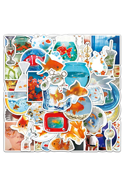 Choice1 50PCS 10/30/50PCS Ins Style Goldfish Cartoon Stickers Aesthetic Graff...