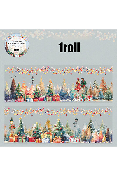 Choice شريط لاصق F-1 من Mr. Paper بتصميم مناظر طبيعية لعيد الميلاد، لفة واحدة...