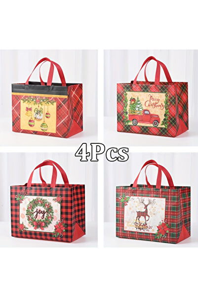Choice 32.5x25x17cm 4Pcs Christmas Gift Bags, Christmas Tote Bags with Handle...