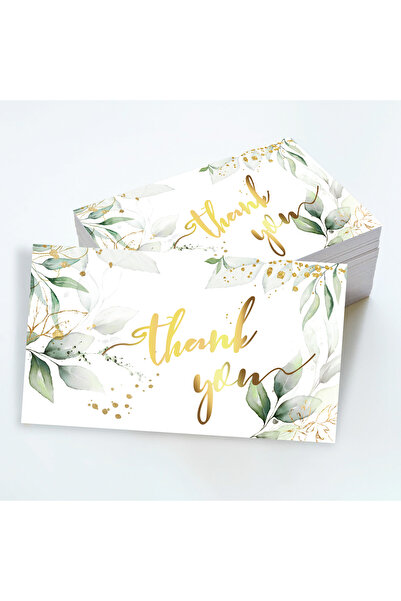 Choice1 النمط 1، 50 قطعة/مجموعة، بطاقات شكر على طلبك، تصميم أوراق الشجر الخضر...