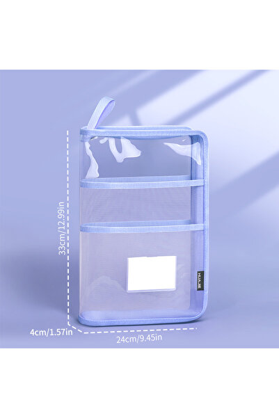 Choice3 Purple HUAJIE A4 Transparent Dument Bag, Waterproof Zipper Handheld F...