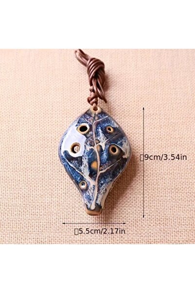 Choice 1pc-random ancient Chinese style ocarina 1pc, six-hole handmade ocarin...