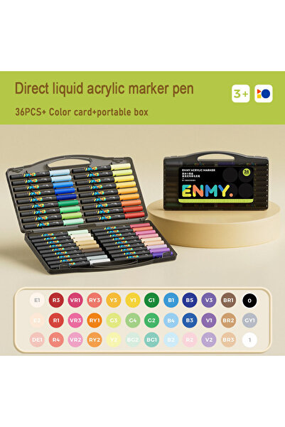 Choice أقلام تلوين أكريليك من إنمي، 36 لونًا، برأس ناعم، سائل مباشر، للرسم عل...