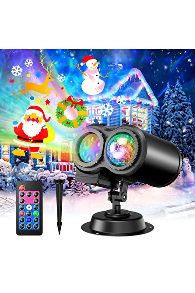 aiopp أضواء عرض خارجية ثنائية الرأس للهالوين والكريسماس، 2 في 1، أضواء مناظر ...