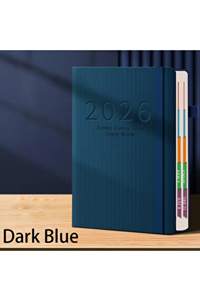 Choice دفتر يوميات محمول A5 أزرق 2026، مصنوع من جلد صناعي محكم، دفتر تقويم با...